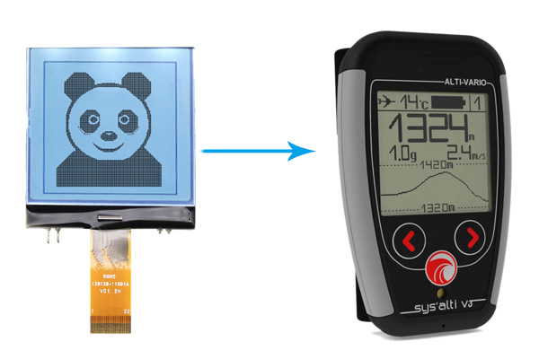 แอปพลิเคชันหน้าจอกราฟิก LCD 128x128 หน้าจอแสดงผลใน Paraglider Flight Instruments